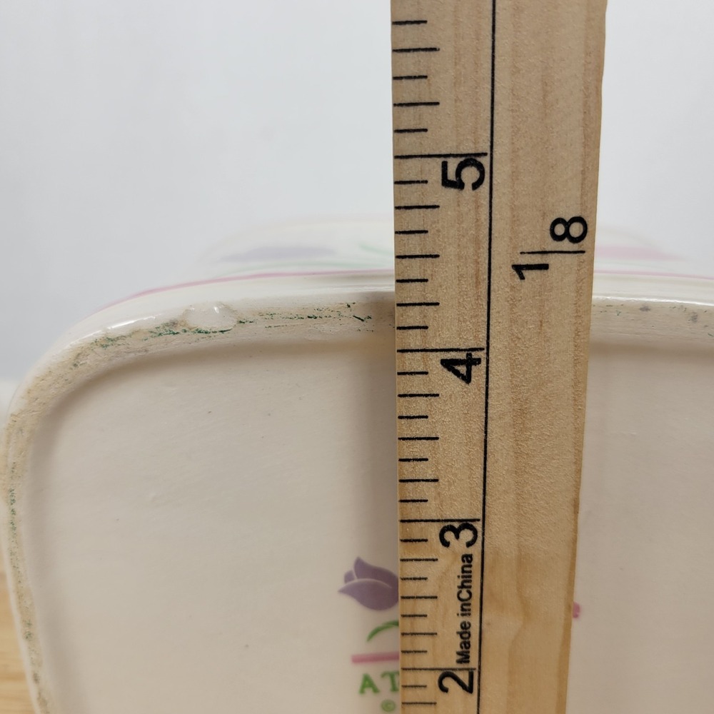 Vintage 1985 Teleflora Tulip Polka Dot Ceramic Watering Can Vase Grandmacore - Picture 10 of 13